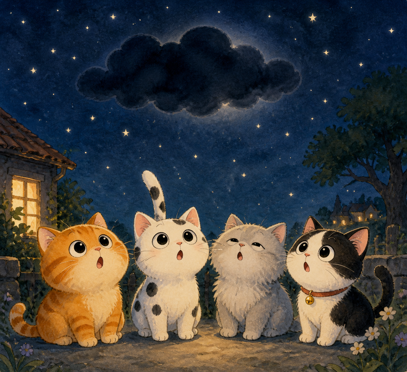 乌云盖住了月亮